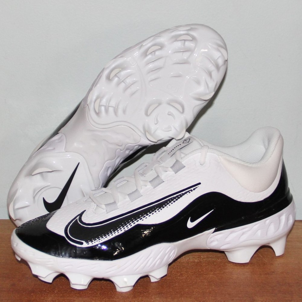 Nike Alpha Huarache Elite 4 Low MCS Baseball Cleats Mens 11.5 White Black